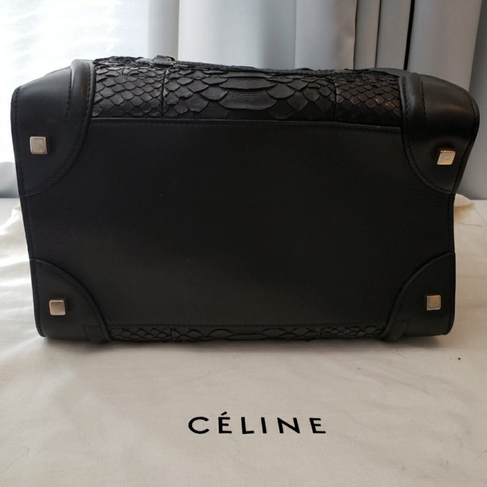 Celine Black Leather python with Structured Design - Picture 5 of 8